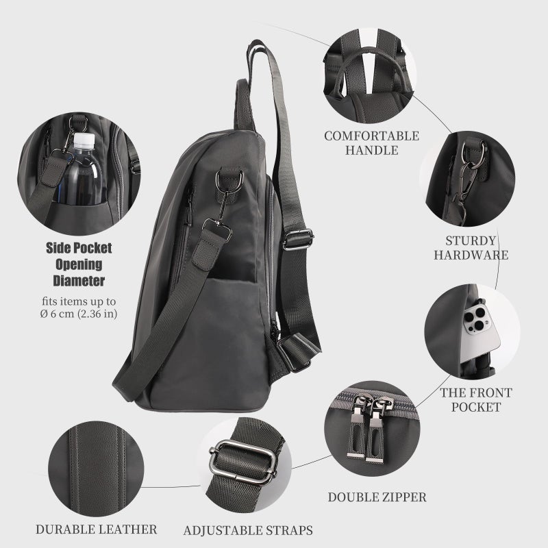 PINCNEL Women Backpack Purse Waterproof Nylon Anti-theft Rucksack Lightweight Shoulder Bag - Image 4